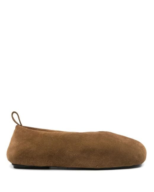 Carven Suede Slippers in Brown | Lyst