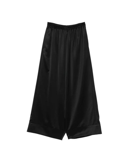 Junya Watanabe Black Satin-Finish Wide-Leg Trousers
