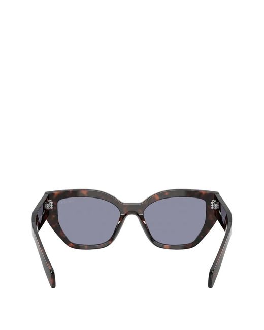 Prada Gray Geometric-Frame Sunglasses