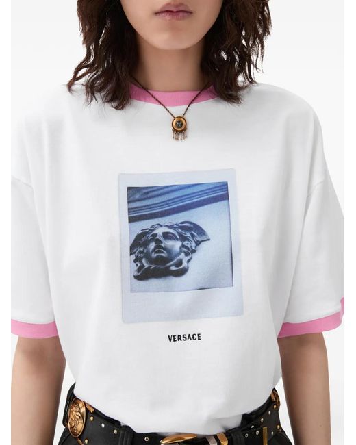 Versace White Printed Cotton-Jersey T-Shirt