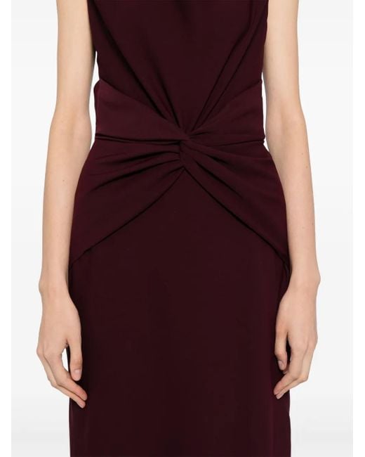 Amsale Purple Twist Crepe Dress