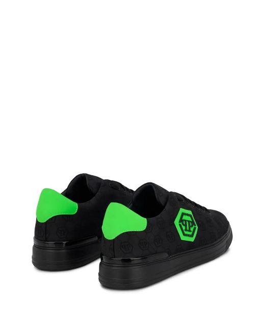 Philipp Plein Green Low-Top Sneakers Jacquard Monogram for men