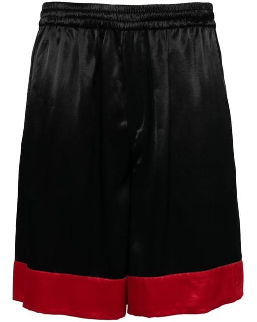 Off-White c/o Virgil Abloh Black Logo-Print Wide-Leg Track Shorts for men
