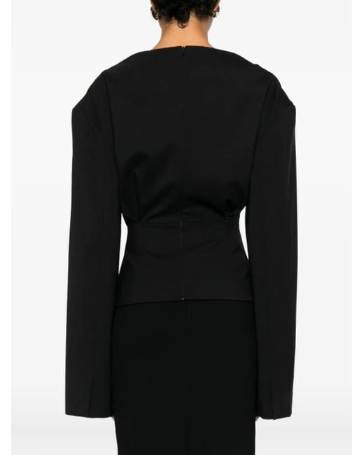 A.W.A.K.E. MODE Black Round-Neck Top