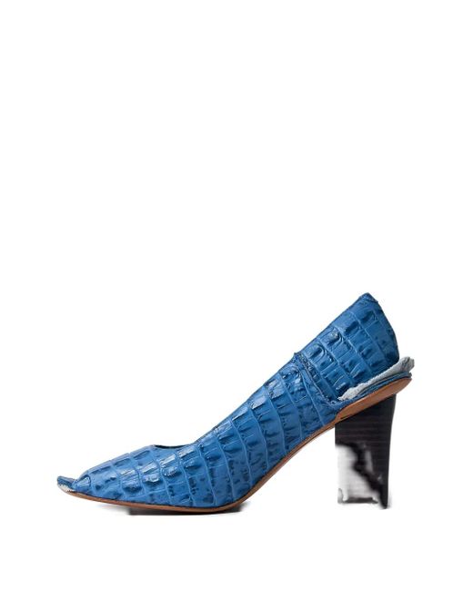Martine Rose X Clarks 80mm Leather Pumps Blue