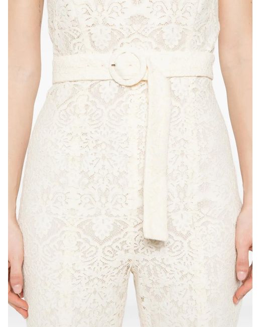 Twinset White Belted Jumpsuit