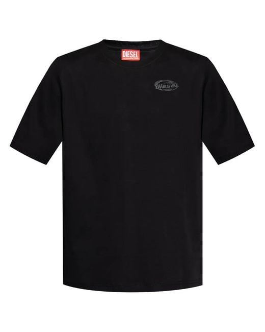 DIESEL Black 100% Cotton T-Shirt Design for men