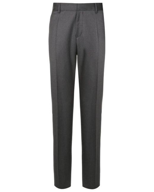 Boss Gray Straight-Leg Tailored Trousers for men