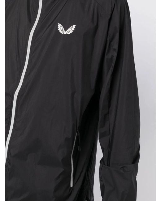 Castore Black Logo-Print Hooded Jacket for men