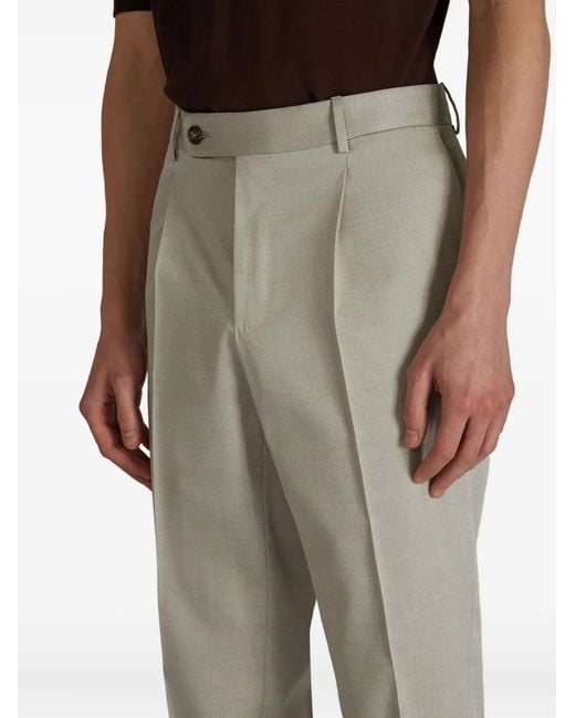 Incotex Gray Gabardine Trousers for men