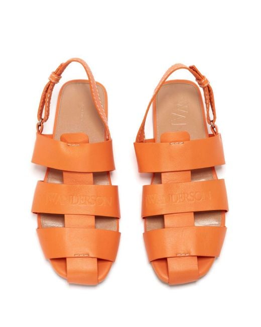 J.W. Anderson Fisherman Leren Sandalen in het Orange