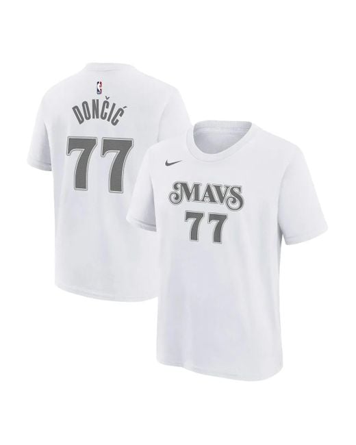 Nike Nba Mavericks City Edition Essential Name And Number Luka Doni Jersey in het White voor heren