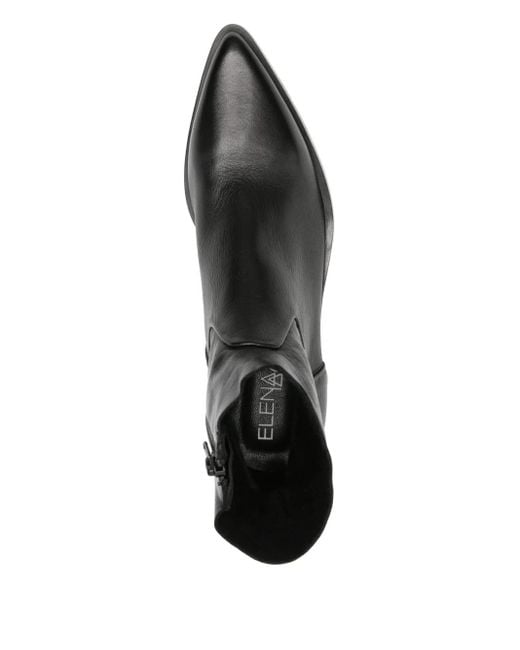 Elena Iachi Black Pointed-Toe Ankle Boots
