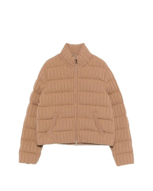 Moncler Natural Padded Zip-Up Jacket