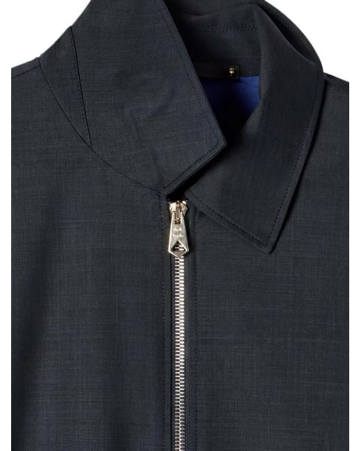 Paul Smith Blue 'Storm System' Wool Harrington Jacket for men