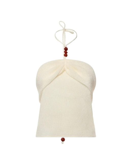 Magda Butrym Haltertop in het White