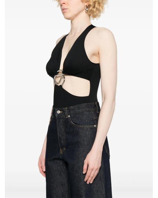 Coperni Black Cut-Out C-Logo Bodysuit