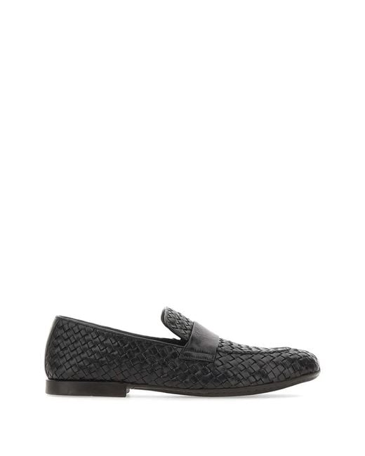 Alexander Hotto White Woven Leather Loafers for men