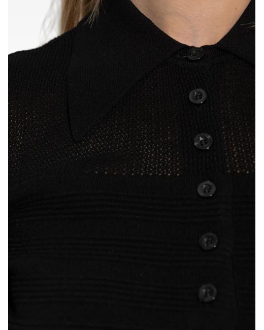 Gestuz Black Gzmagny Polo-Neck Ribbed Knit Mini Dress