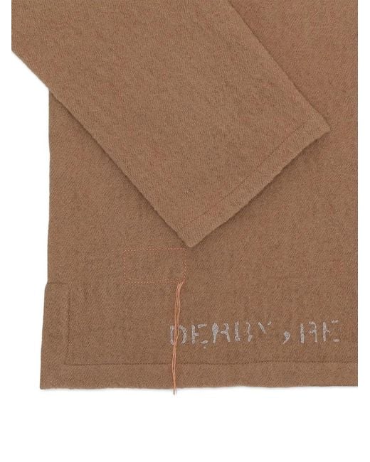 Fortela Brown Patch-Pocket V-Neck Sweater for men