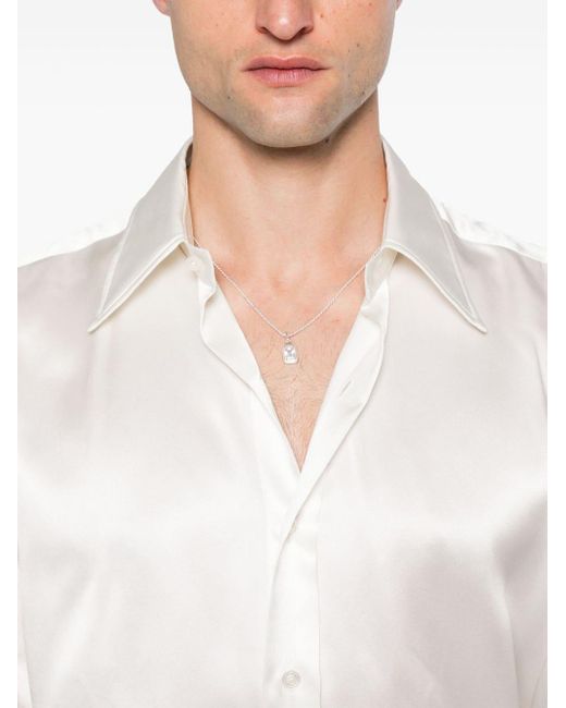 Tom Ford White Long-Sleeve Silk Shirt for men