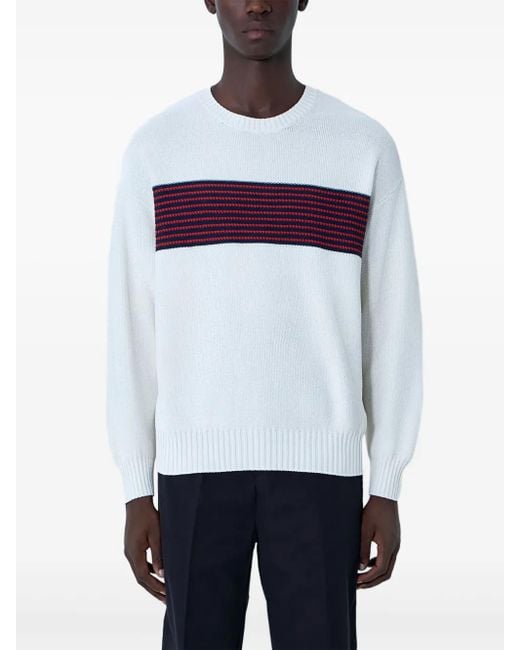 Visvim Trui Met Gestreept Detail En Ronde Hals in het White voor heren