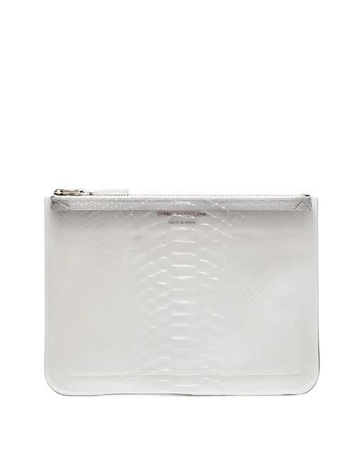 Comme des Garçons White Snake-Effect Transparent Wallet for men