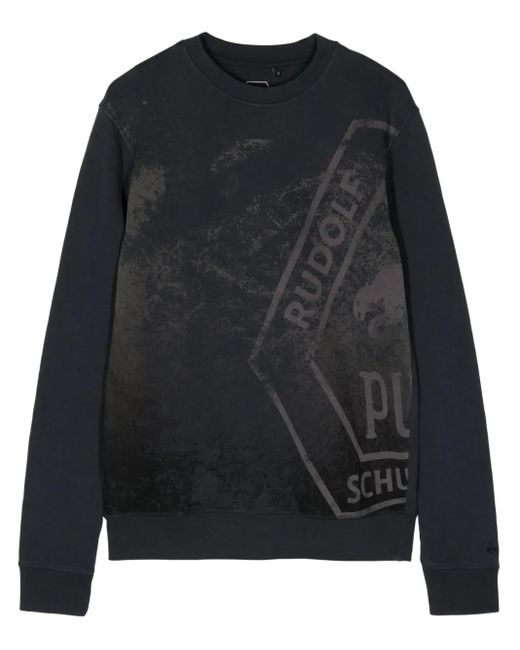 PUMA Black Graphic-Print Cotton-Blend Sweatshirt