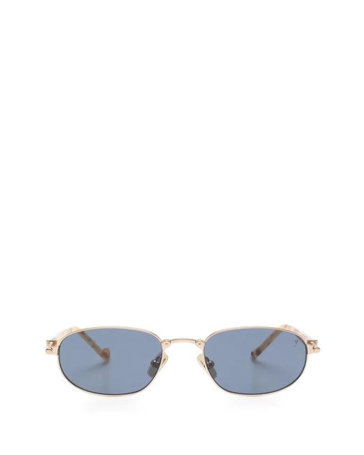 Eyepetizer Blue Riad Oval-Frame Sunglasses