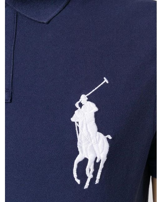 Polo Ralph Lauren Blue Short Sleeves Knit Big Logo Polo Shirt for men