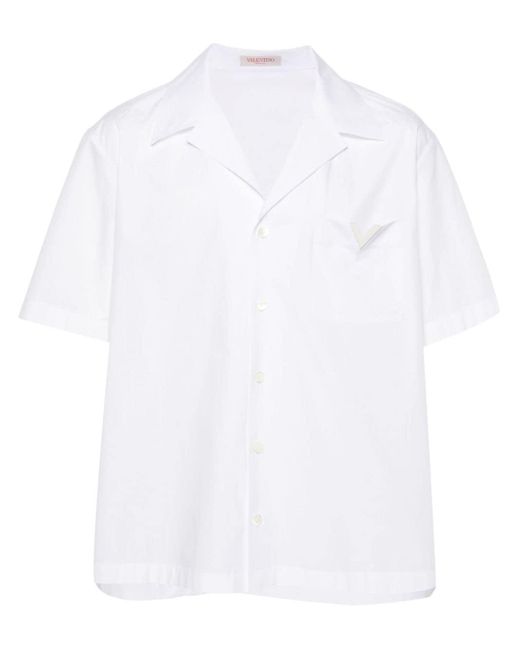 Camisa con logo V Valentino Garavani de hombre de color White