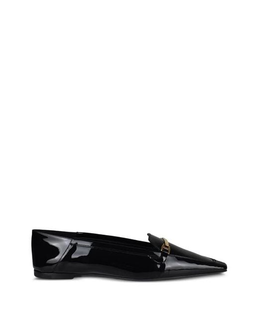 Saint Laurent Black Chris Horsebit-Detail Pointed Loafers