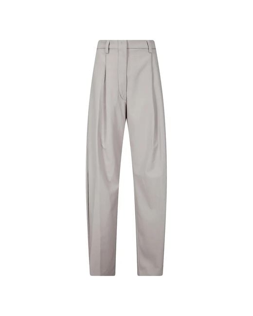 Thelatest Gray Pleated Tailored Trousers