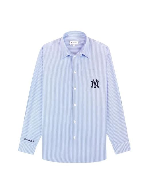 Sporty & Rich Blue Heritage Yankees Serif Shirt