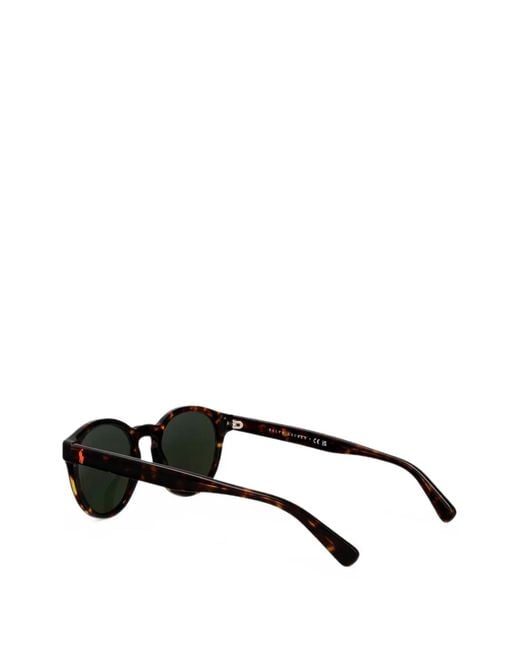 Polo Ralph Lauren Black Tortoiseshell-Effect Round-Frame Sunglasses for men