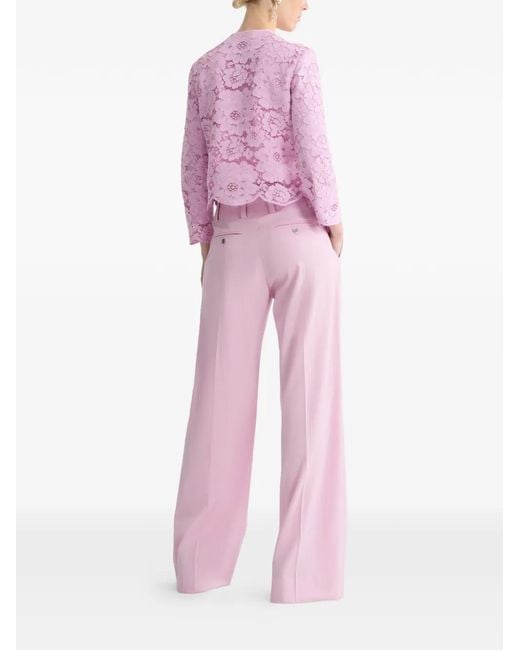 Patou Pink Lace Collarless Jacket