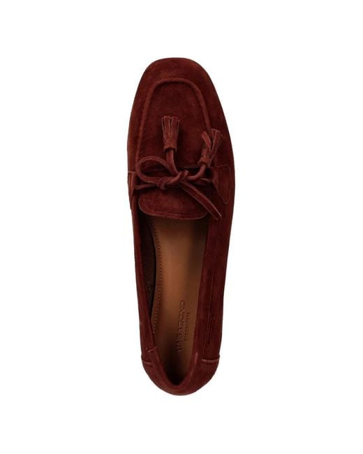 Vagabond Red Mocassins En Daim Hillary À Glands