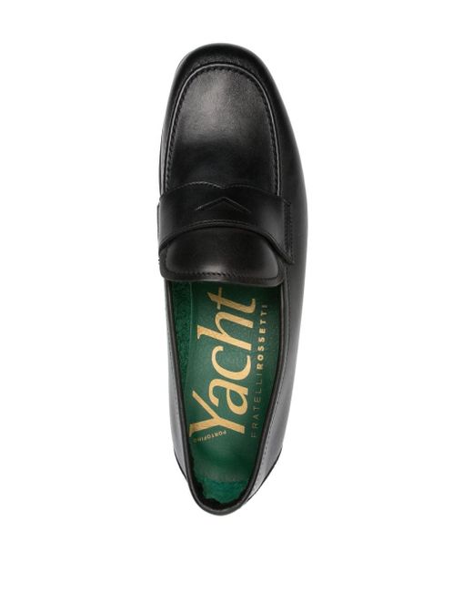 Fratelli Rossetti Black Penny-slot Leather Loafers for men