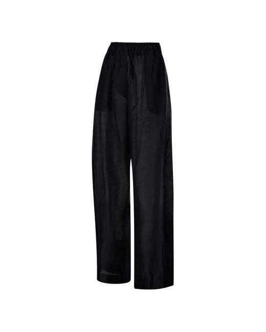 Thelatest Black Pantalon Dora À Taille Élastique