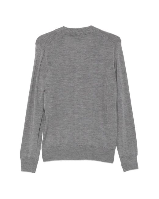 Alpha Studio Gray Button-Up V-Neck Cardigan for men