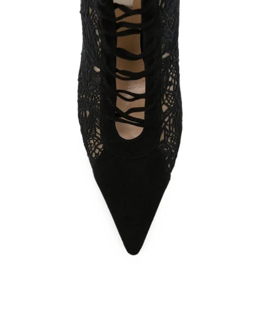 Arteana Black Venezia Lace-Up Heeled Ankle Boots