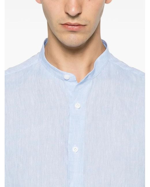 VELA SHOP Blue Chemise À Col Officier for men