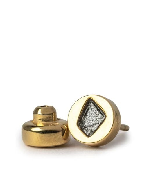 Parts Of 4 Metallic Diamond Stud Single-Earring