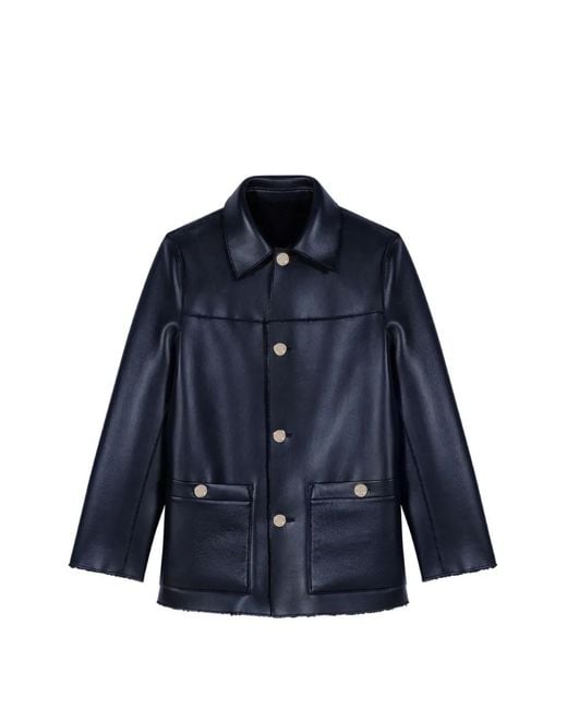 Maje Black Reversible Faux-Shearling Jacket