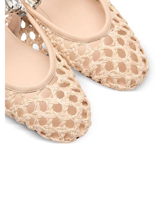 Casadei Pink Versilia Crystal-Embellished Ballet Flats
