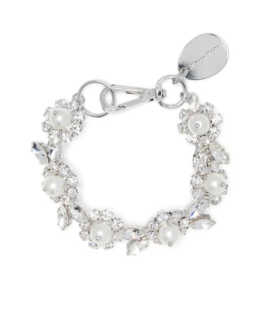 Simone Rocha White Pearl & Crystal Daisy Floret Bracelet