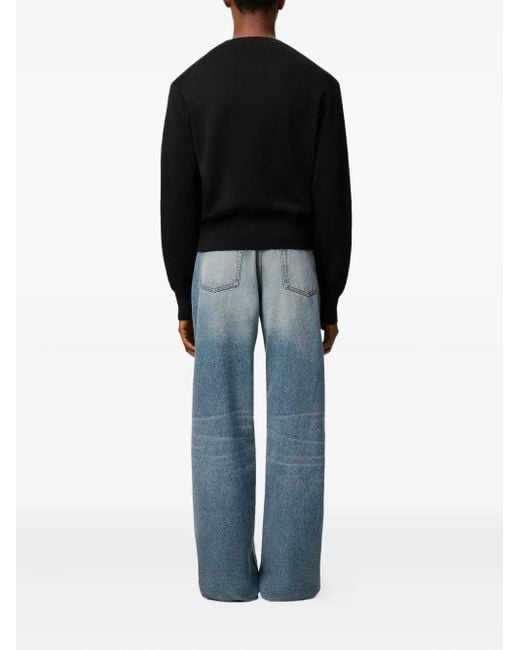 AMI Black Ami De Coeur Wool Crew-Neck Sweater for men