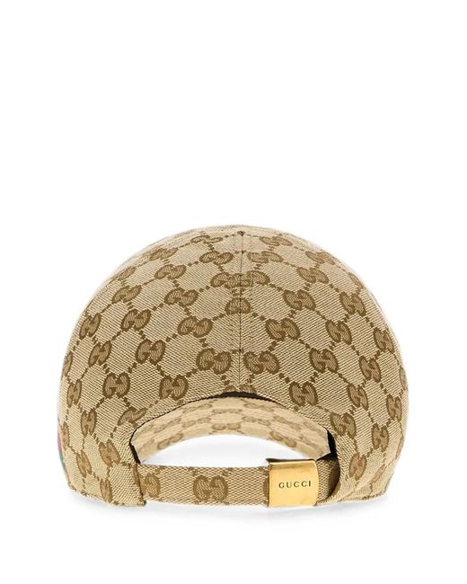 Gucci Natural Gg Baseball Hat With Web for men