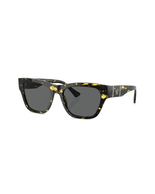 Versace Black Rectangle-Frame Sunglasses for men