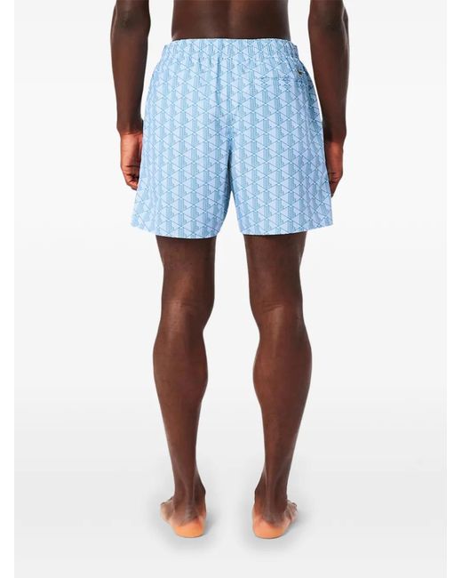 Lacoste Blue Patterned Swim Shorts for men